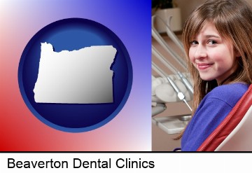 a smiling dental clinic patient in Beaverton, OR
