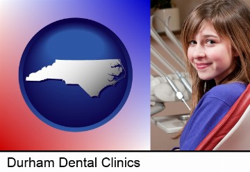 a smiling dental clinic patient in Durham, NC